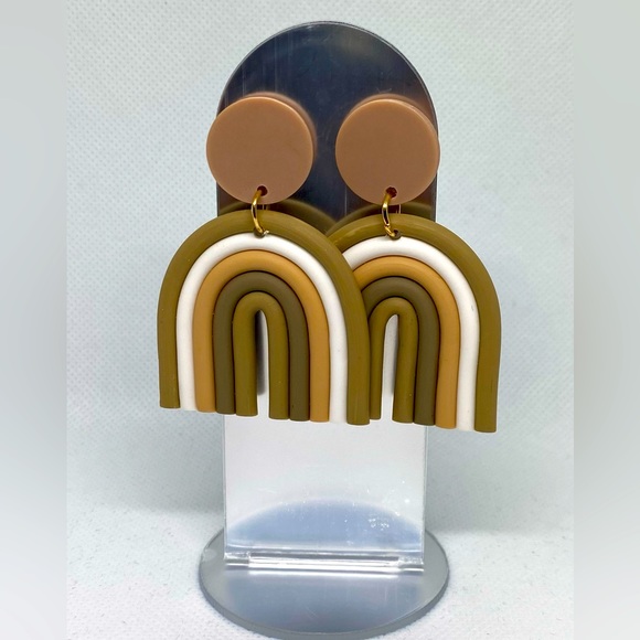 #001 Rainbow clay earrings - Picture 2 of 5